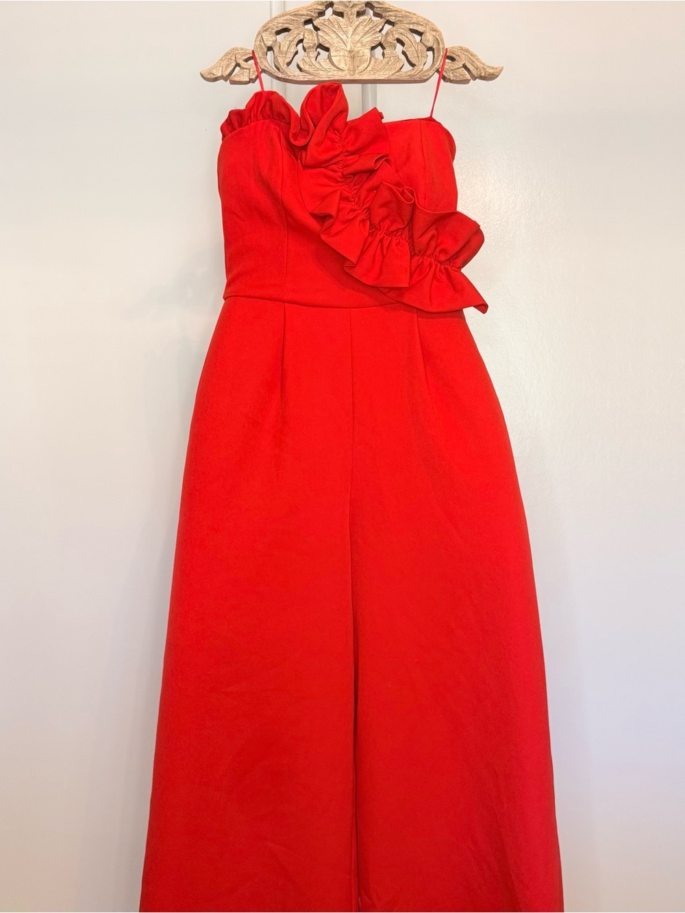NWT Topshop Red Strapless Ruffle Jumpsuit